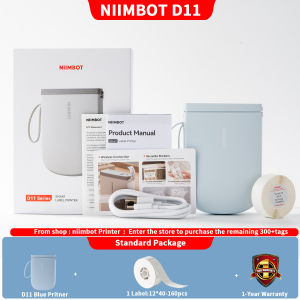 Niimbot อัพเกรด D11เครื่องพิมพ์ความร้อนมือถือแบบพกพาเครื่องพิมพ์ฉลากบลูทูธพร้อมความชัดเจนสูง300DPI แบตเตอรี่แบบชาร์จไฟได้หลายแม่แบบเทปสำหรับบ้าน/สำนักงาน/โรงเรียนใช้สำหรับโทรศัพท์/พีซี3ชิ้น