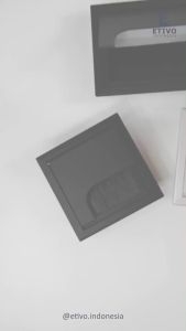 Etivo G01 Kotak Penutup Lubang Kabel Meja Hitam Almunium / Gromet