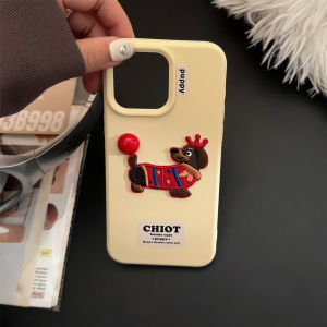 2024 New Arrival Fancy Iphone16promax Phone Case Girls Pink for 15pm Pure Color Minimalist 14pro Animal Stereo Embroider 13 Cute Puppy 12 All-Inclusive Protective Soft Case