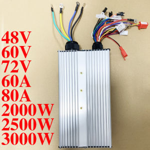 48V 60V 72V 2000W 2500W 3000W Brushless Motor Controller 60-80A 18/24 MOSFET Dual Mode Controller for E-Bike E-Motorcycle