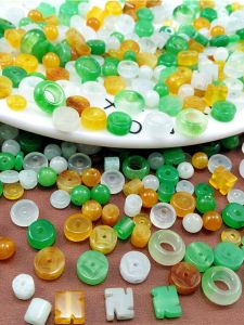 Jade round Bead Wheel Separator Abacus Bead Jadeite Thin Slice Necklace Spacer Bead Safety Buckle Bracelet Pad Pendant
