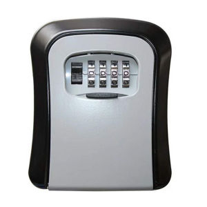 Wall Mount Key Lock Box 4 Digit Password Code Security Lock No Key for Home Office Key Safe Secret Storage Box Organizer