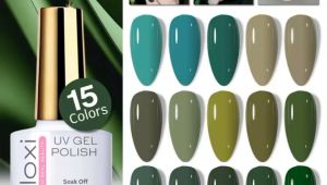 ~AB~ Geloxi Green Collection Nail Gel Polish UV LED Cat Kuku Kuteks Pewarna Kuku Kutek Gel Nail Art