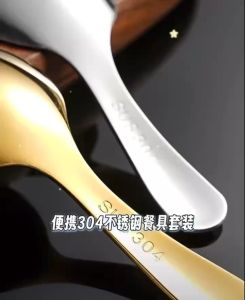 Kids Dessert Spoon Fork Set for Baby Dessert Tea Soup Mirror Polished Cutlery Utensils for Kitchen