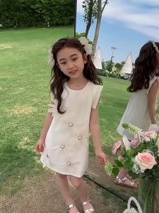 (LOLI-JKT) BD- 657 DRESS ANAK TANPA LENGAN BUNGA ELEGAN TIMBUL BAHAN HALUS SIZE 100-140