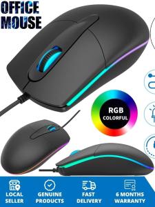 Wired LED Glowing Mouse for Office Use Laptop Desktop Computer USB Mouse with 12 Keys Optical Resolution Other Warranty 1 Year