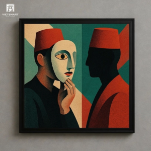 Tranh Nghệ thuật "Mặt Nạ" VIETSMART ART - Sơn dầu 60 x 70cm