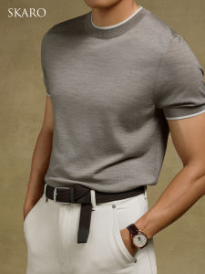 Mens Summer Lightweight False Two-Piece T-Shirt