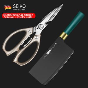 BAKULI | Multi-function Kitchen Scissors for Chicken and Bone Cutting Titanium Steel