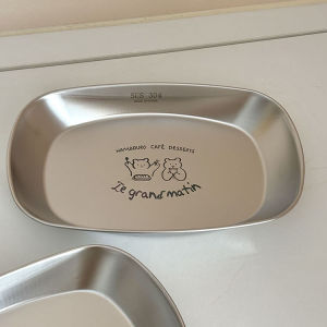 Bát Đựng Thức Ăn Sáng Hình Chữ Nhật Bằng Thép Không Gỉ 304 Hình Mây Tuyết Bát Đựng Thức Ăn Bát Đựng Trái Cây Phụ Kiện Nhà Bếp Cổ Điển