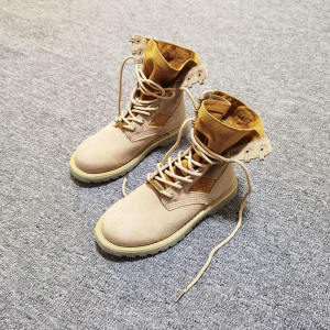 Womens Martin Boots Spring Autumn Thin Desert Workwear Boots Leather round Toe Flat Heel Fashion Short Boots Waterproof