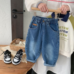 Cool Trendy Boys Jeans Cotton Polyester Blend Long Casual Pants Korean Style mid Waist No Elastic No Fleece Autumn New Arrival