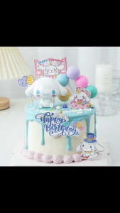 Pajangan Kue Kuromi Cinamoroll Melody & LinaBell / Topper Kue Ulang Tahun Kuromi / Hiasan Kue