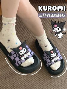 Kurokos Summer Home Slippers Womens Anti-slip Soft Thick Bottom Sanrio Slippers Comfortable Indoor Flip Flops PVC Material