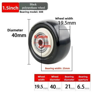 2/4 PCS Rubber Replacement Caster Wheels with Double Bearings High Load Capacity Wear Resistance Furniture Wheels