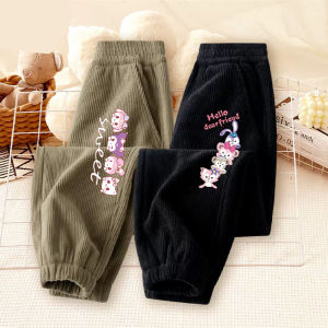 Girl Pants Spring and Autumn 2024 New Arrival Childrens Autumn Clothing Thin Corduroy Pants Kids Fashion Track Pants Tide