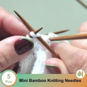 Bộ Dụng Cụ Đan Tròn Bằng Sợi Carbon Hóa Kèm Ống Đựng Kim Thủ Công Bằng Thép Không Gỉ & Tre Bộ Dụng Cụ Hoàn Chỉnh Dành Cho Người Đan