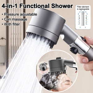 Specool® Shower Head 3 Modes High Pressure Water Saving One-Key Stop Water Massage with Filter Element for rain shower