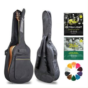 40 41 Inch Acoustic Guitar Bag Acoustic 41 Inch Padded With ZIKO Guitar String SET Aksesori Beg Gitar Acoustic Gitar Akustik Accessories Set Murah