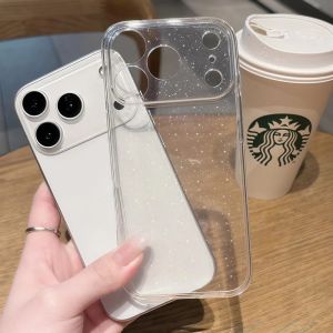 Luxury Fashion Bling Glitter Transparent Phone Case For iPhone 17 Pro Max Air 16 E 15 14 13 12 11 16 Plus Shockproo Soft Cover