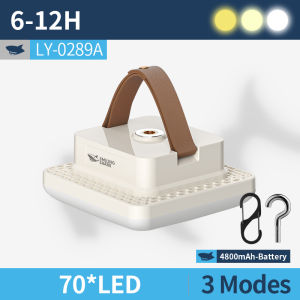 SMILING SHARK LED Camping Light 3Mode White Warm Light With Hook Type-c Rechargeable Camping Lamp Waterproof Outdoor Lighting LY0289