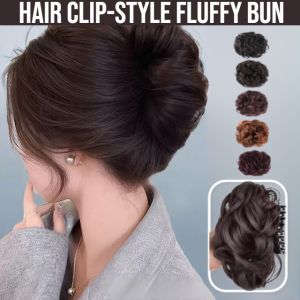 Hair Clip-Style Fluffy Bun Curly Hair Messy Bun Fake Hair Clip Styling Curly One-Grab Hair Growth