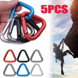 5Pcs Large Triangle Carabiner Outdoor Climbing Metal Hook Buckle Keychain Hiking Travel Explorer Essential Safety Survival Tool