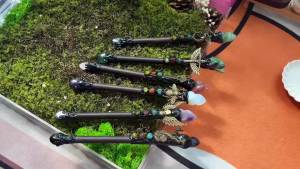 1PC Tự Nhiên Pha Lê Đèn Pin Đũa Phép DIY Handmade Halloween Cổ Tích Nhân Viên Trang Trí Phong Thủy Ngày Lễ Chống Đỡ