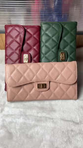 2025 New Womens Long Wallet Diamond Grid PU Leather Multi-Card Wallet Mobile Phone Bag clutches