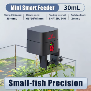 Old Fisherman Mini Automatic Fish Feeder Timed Auto Feeding Anti-scattering Portable Feeding Device for Desktop Small Aquarium Fish Tank