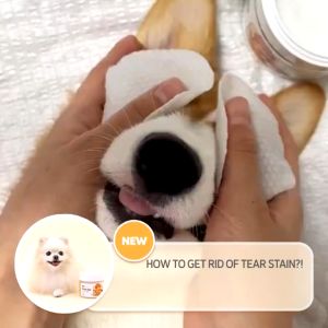 [Junglemonster] ผ้าเช็ดทําความสะอาดคราบน้ําตา Pet Tear Stain Remover Wipes 70 Count For Dog and Cat