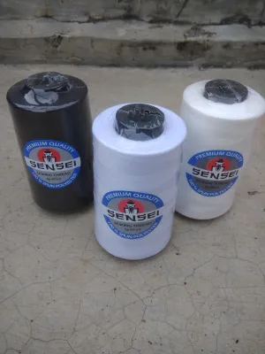 benang jahit hitam putih putih natural merk sensei