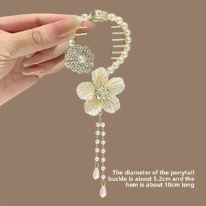 Elegant Tassel Hair Clip Ancient Style Bun Headwear Womens Fashion Hair Accessories Fresh out New 2024 Back of Head Hair Clip
