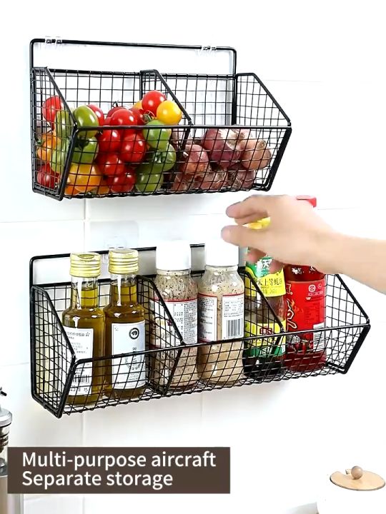 (in stock) Wall Mounted Kitchen Racks Spice Storage Holder Organizer ...