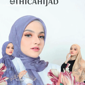 HIJAB SEGIEMPAT VOAL MOTIF LASERCUT ETHICA ELEMENTAL MEMORARE SQUARE UKURAN 115 X 115 CM