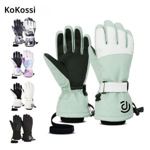 โคคอสซี่ถุงมือสกีฤดูหนาวกันน้ำหน้าจอสัมผัสมอเตอร์ไซค์กันน้ำสโนว์บอร์ดถุงมือผู้ชายผู้หญิงขนแกะถุงมือหิมะที่อบอุ่น