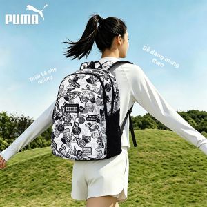 PUMA | Ba Lô In Trắng Đen Cho Nam Nữ Học Sinh