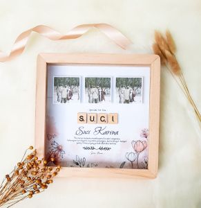 3D Scrabble Pop Up Bingkai Kayu 20x20Cm - Kado Wisuda Kado Ultah Kado Nikahan