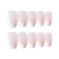 24pcs INS Simple French style Round Head Fake Nails. 