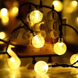【Buy 1 Take 1】Solar crystal ball christmas light Waterproof LED String Lights Solar Christmas Lights Outdoor Light LED Crystal Ball 20/100 LED Christmas Lights Solar Power Christmas Decoration For Home