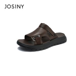 Josiny | Leather Thick Sole Mens Sandals For Summer