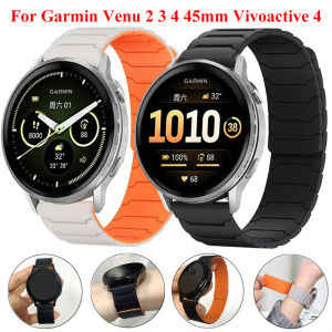 For Garmin Venu 2 3 4 45mm Magnetic Silicone Strap 22mm 20mm Band For Garmin Forerunner 55 158 245 645 265 255 970 745 965 570