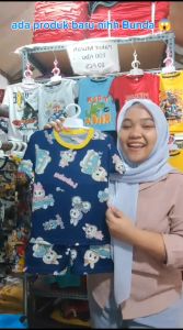 Paket Baju Kaos Full Print Setelan Anak Laki-Laki Karakter Labubu Smile Keren Import 1-10 Tahun