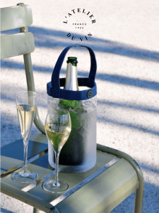 French LAtelier Du Vin Transparent PVC Portable Wine Cold Wine Bags Outdoor Fast Cooling Ice Bucket