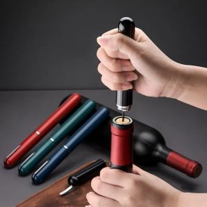 1Pc Black Stainless Steel wine air Pressure corkscrew Cork Remover Pump Bottle Opener Safety Portable