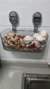 FR-C1287 Rak Gantung Kamar Mandi Tempel Dinding Transparan Tempat Penyimpanan Sabun Tahan Air / Rak