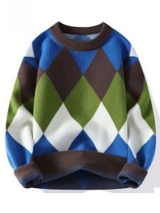 ROMON | Lormen Mens Thickened Warm Round Neck Knitted Sweater Casual Inner Wear T-Shirt Fashionable City Style Long Sleeve Loose Fit