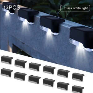 4/8/12/pcs Solar LED Lights Outdoor Garden Light Deck Lamp Solar Stairs Light Waterproof Solar Step Lamp Patio Garden Decoration