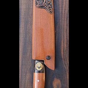 Pisau Chef Japannese - Baja Full Tang Rasamala Ukir