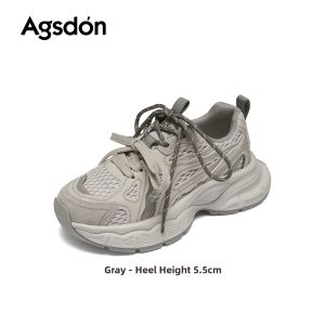 Agsdon | Breathable Mesh Thick Sole Womens Dad Shoes